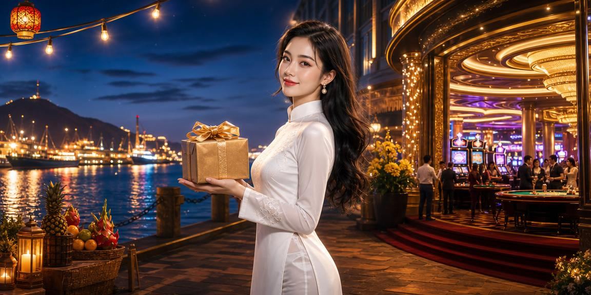 Người phụ nữ áo dài tại Sài Gòn đang xem kết quả xổ số trên điện thoại